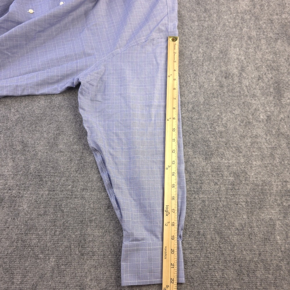 Brooks Brothers Dress Shirt 17.5 2/3 Regent Non Iron Blue Houndstooth Spread - Picture 7 of 9